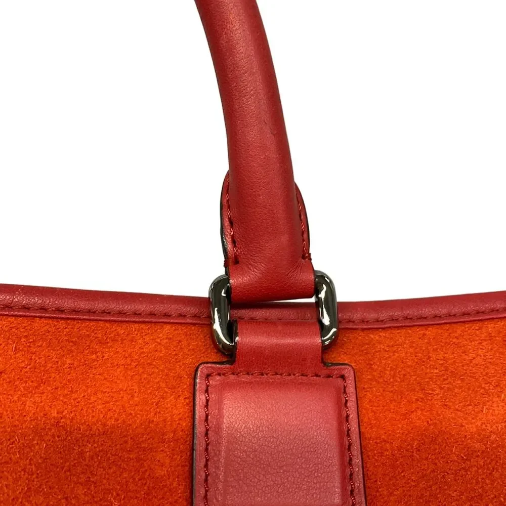 Loewe Amazona 36 Handbag Red Pink Suede Leather